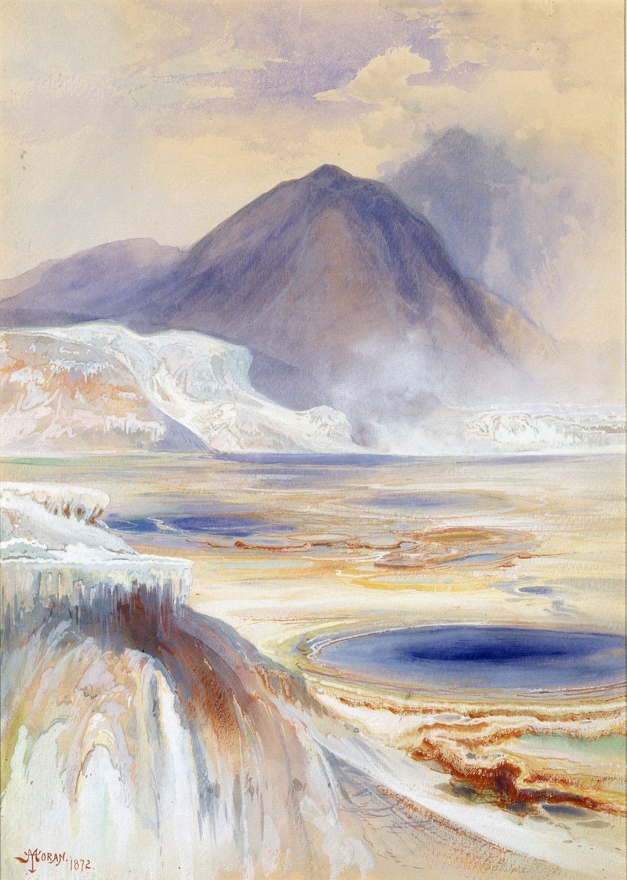 Mammoth Hot Springs, Yellowstone von Thomas Moran