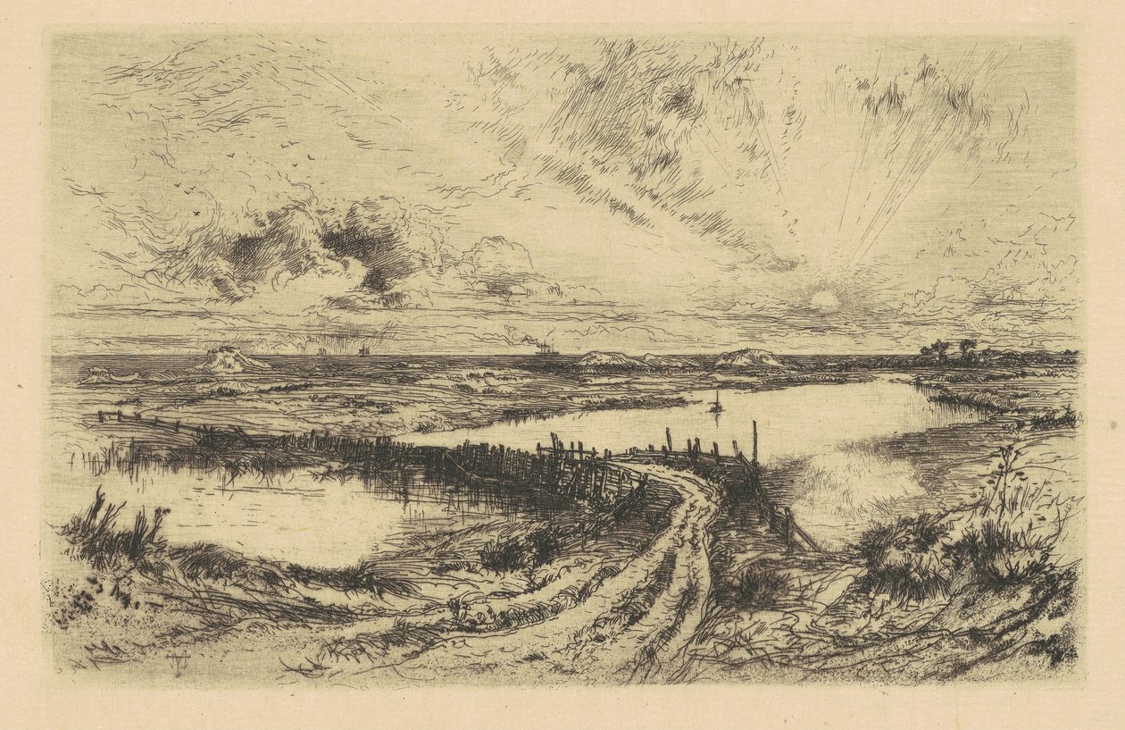 Sonnenaufgang—Der Teich, Easthampton, Long Island von Thomas Moran