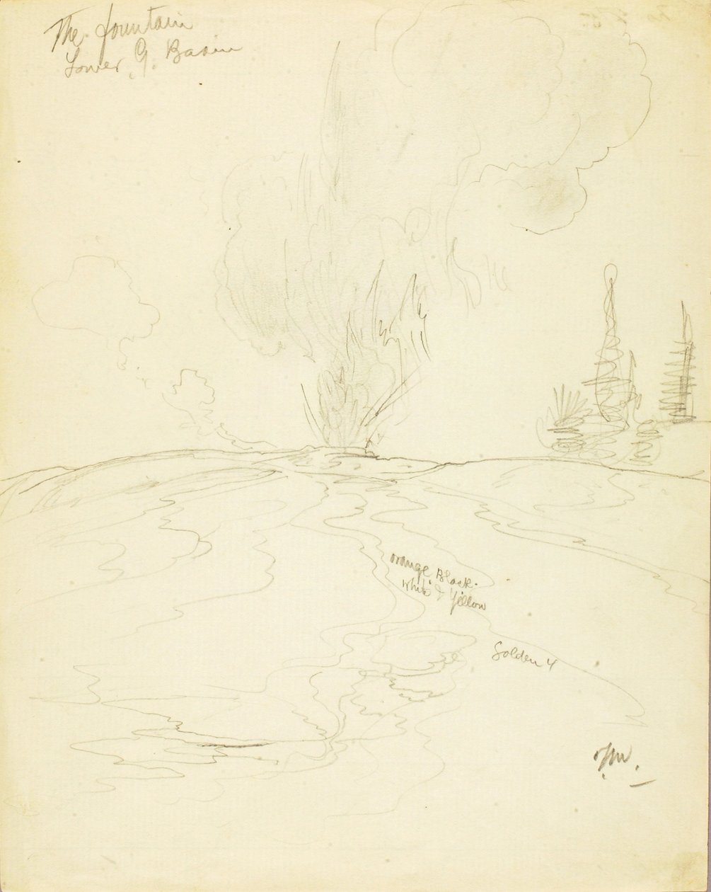Der Brunnen, Unteres Geysirbecken, Yellowstone von Thomas Moran