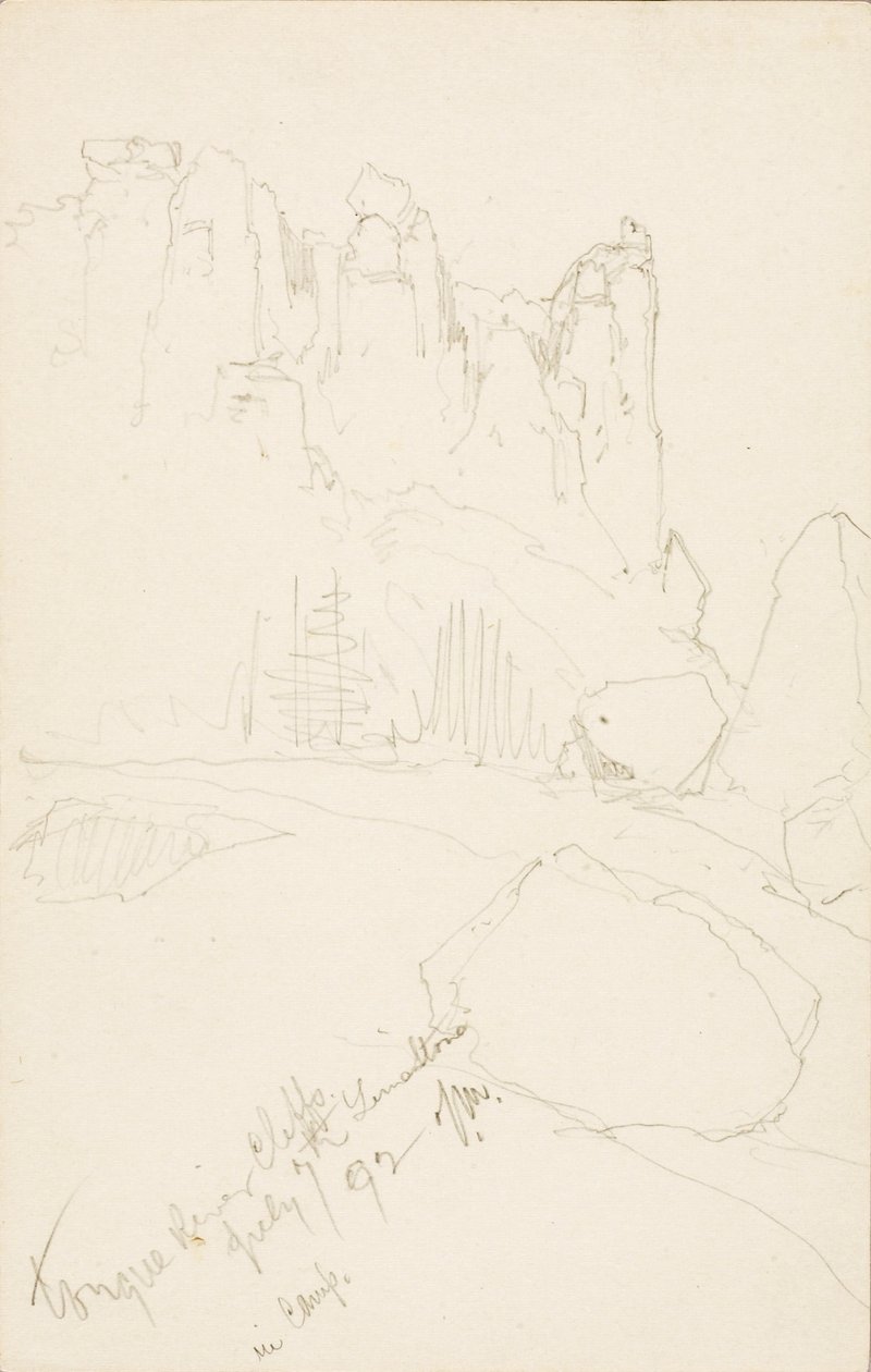 Zungenflussklippen (Im Lager) von Thomas Moran