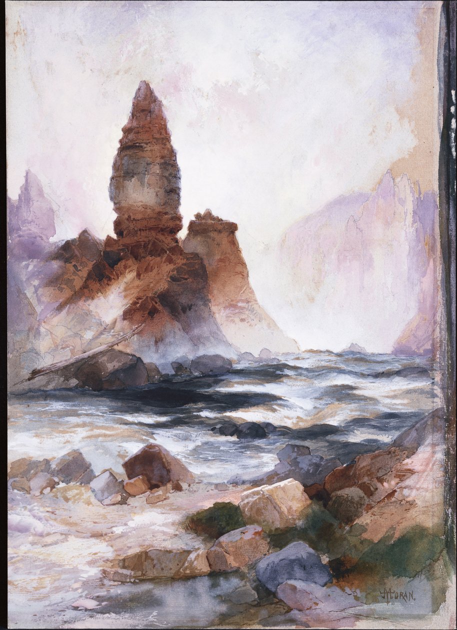 Tower Falls und Schwefelstein, Yellowstone von Thomas Moran