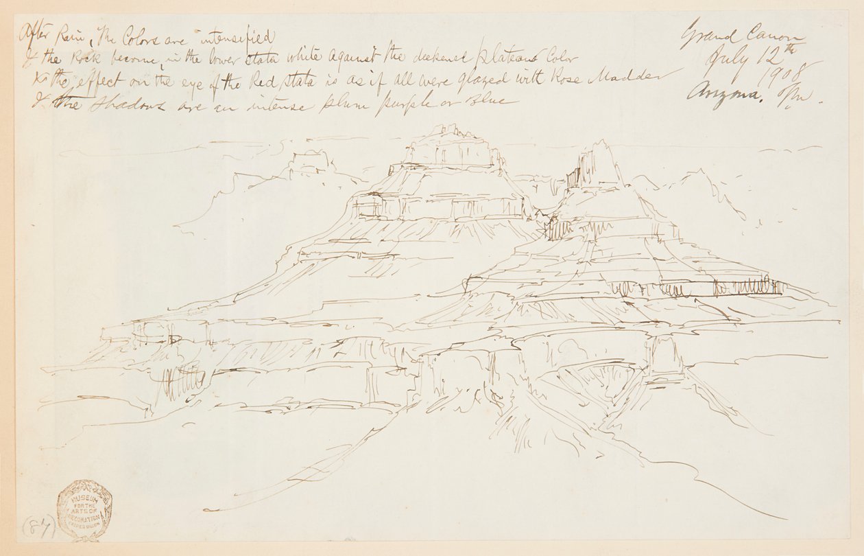 Zwei Klippen im Grand Canyon, Arizona von Thomas Moran