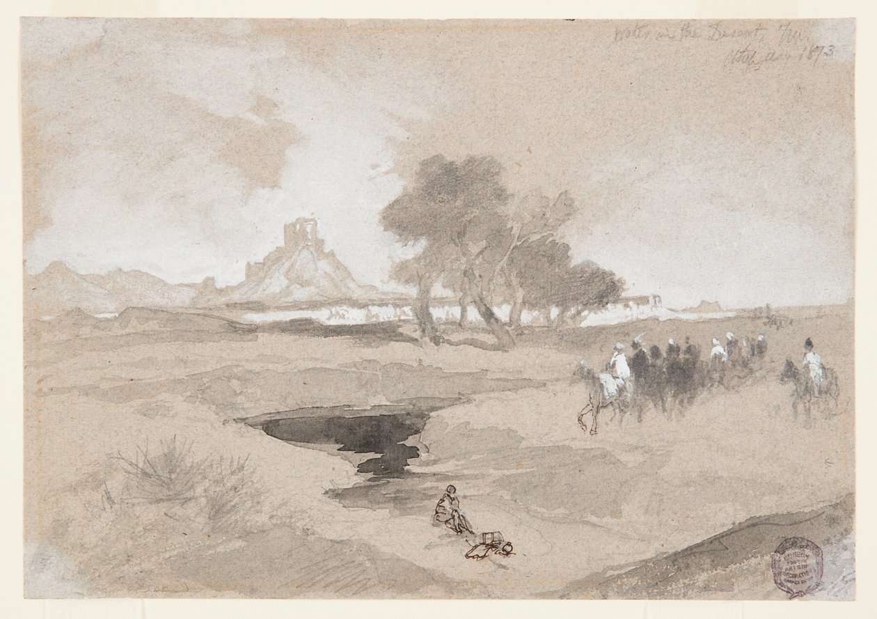 Wasserloch in der Wüste, Utah von Thomas Moran
