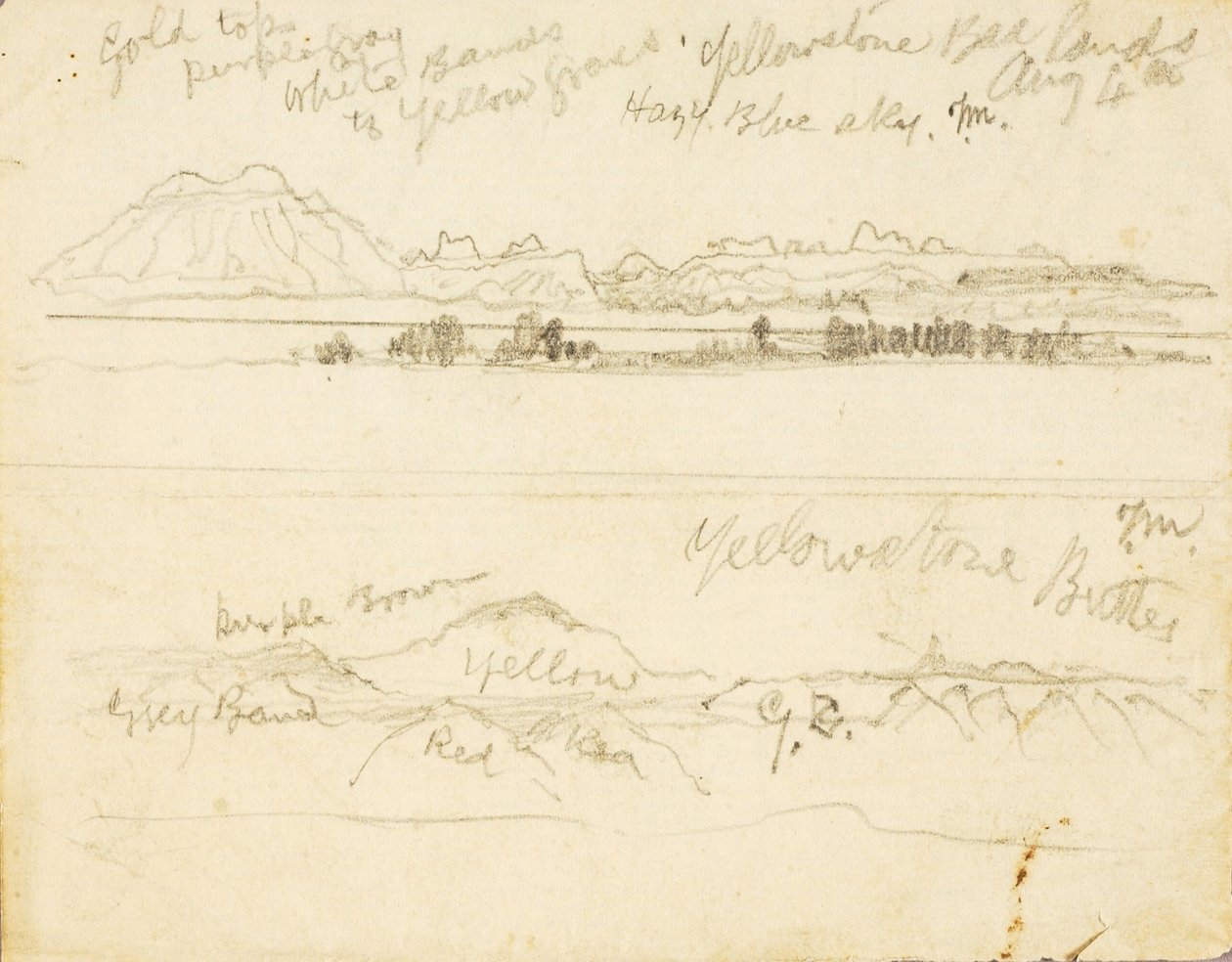Yellowstone Badlands (und) Yellowstone Buttes von Thomas Moran