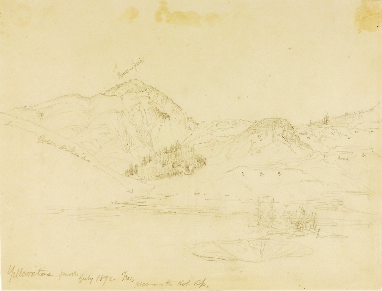 Yellowstone Park, Mammoth Hot Springs von Thomas Moran