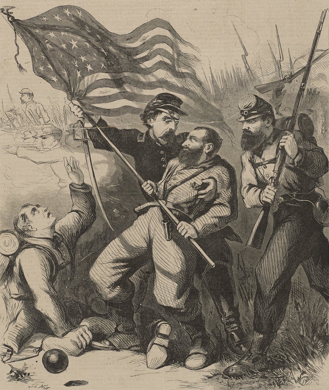 Ein tapferer Fahnenträger von Thomas Nast