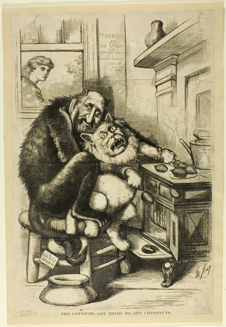 Die Katzenpfote, Alles um Kastanien zu bekommen von Thomas Nast