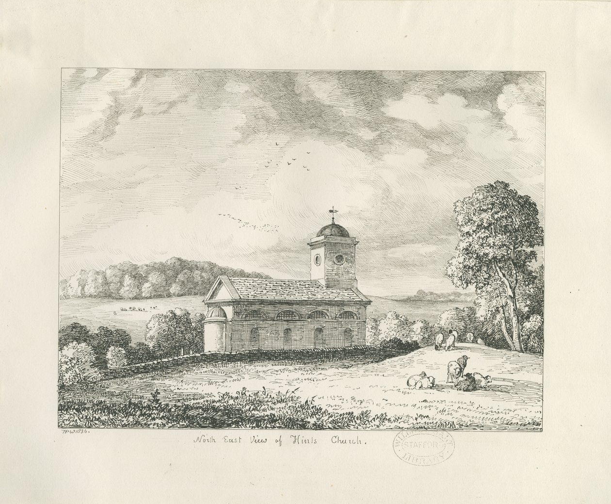 Hints Kirche (Federzeichnung) von Thomas Peploe Wood