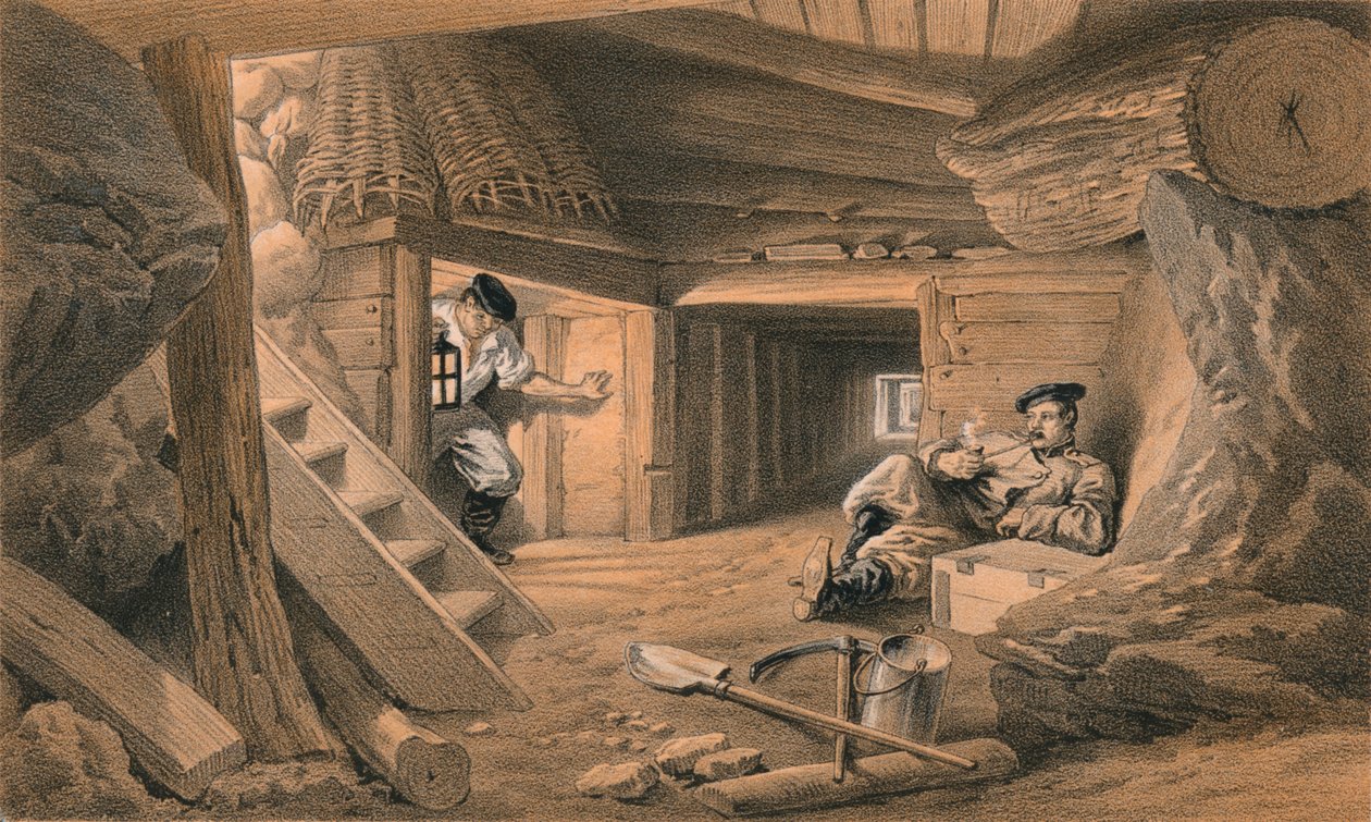 Mine im Bastion du Mat, 1856 von Thomas Picken