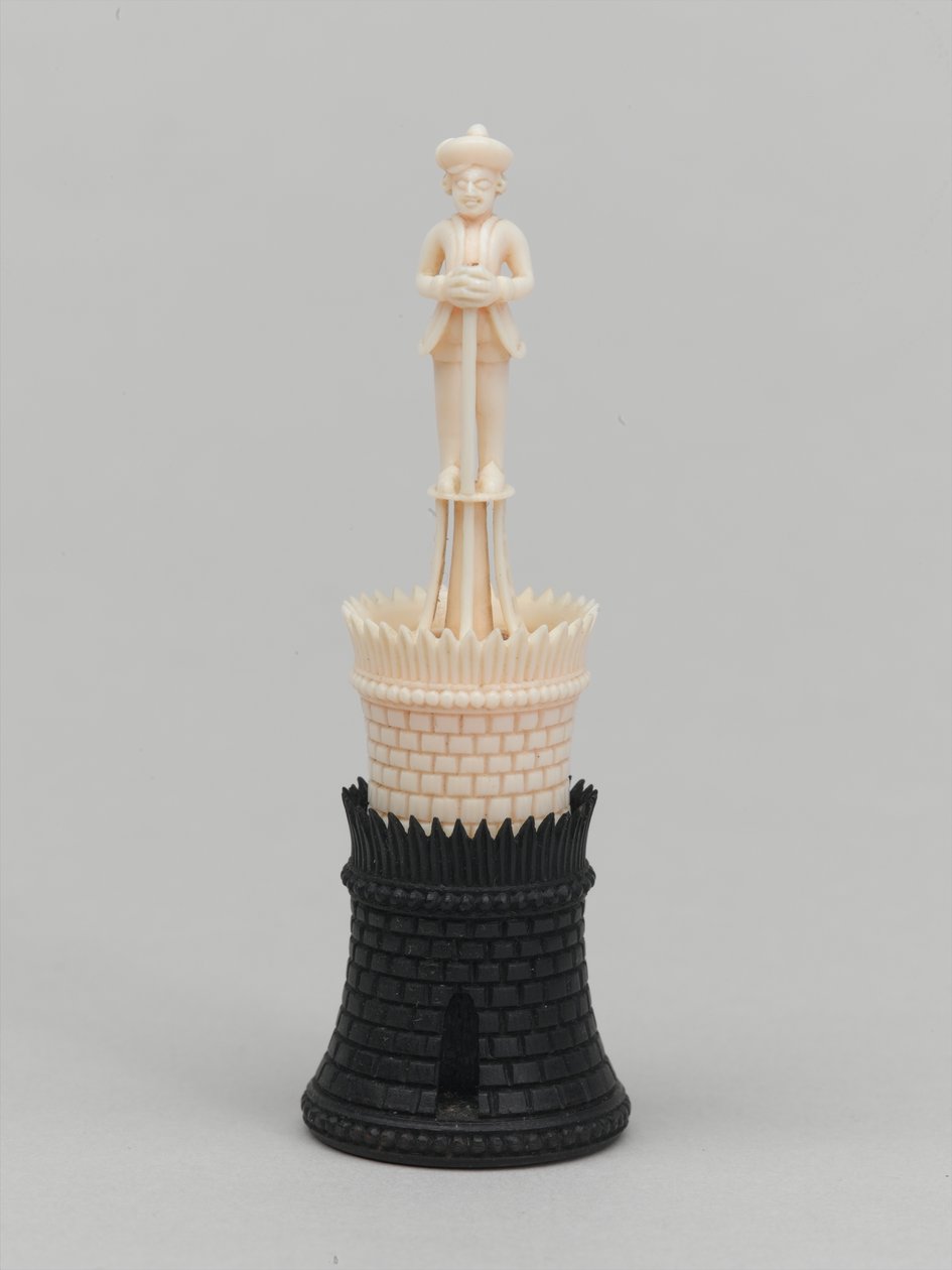 Schwarzer Turm, Schachfigur, Indien von Thomas Robert Way