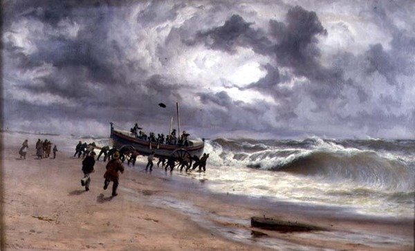 Start des Rettungsbootes von Thomas Rose Miles