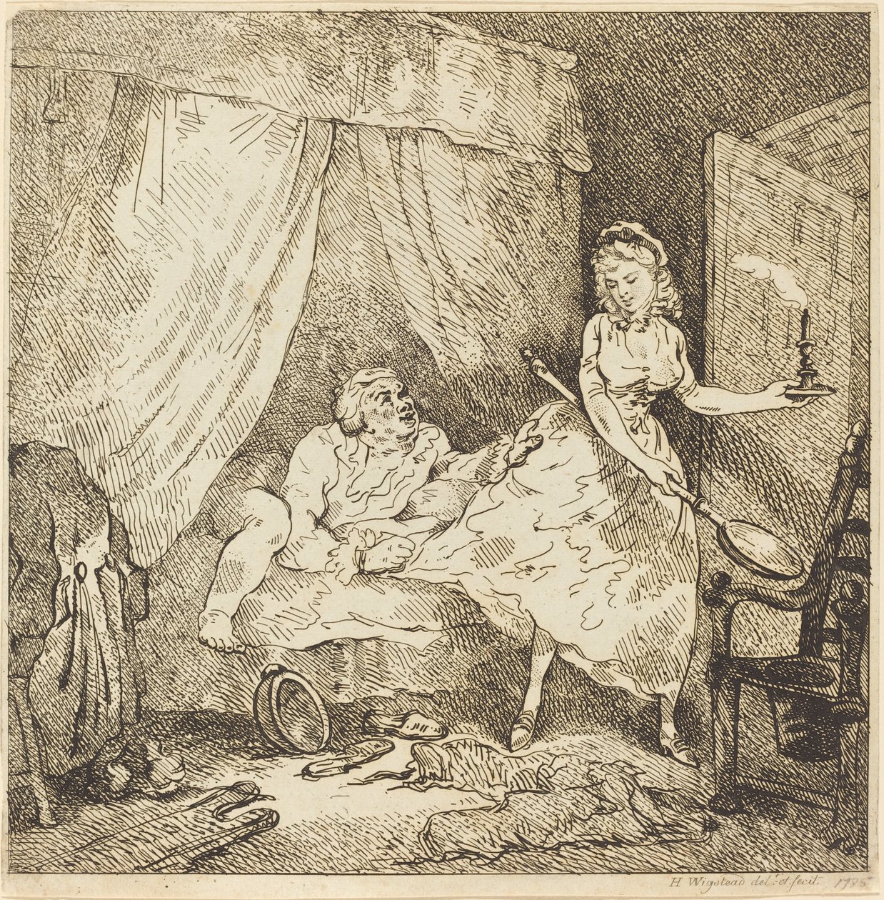 Ein Bettwärmer von Thomas Rowlandson