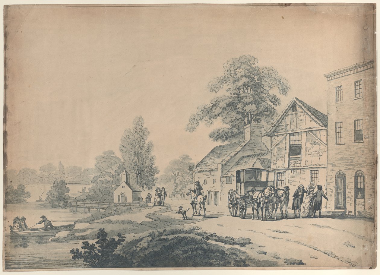 Eine Kutsche vor einem Gasthaus von Thomas Rowlandson