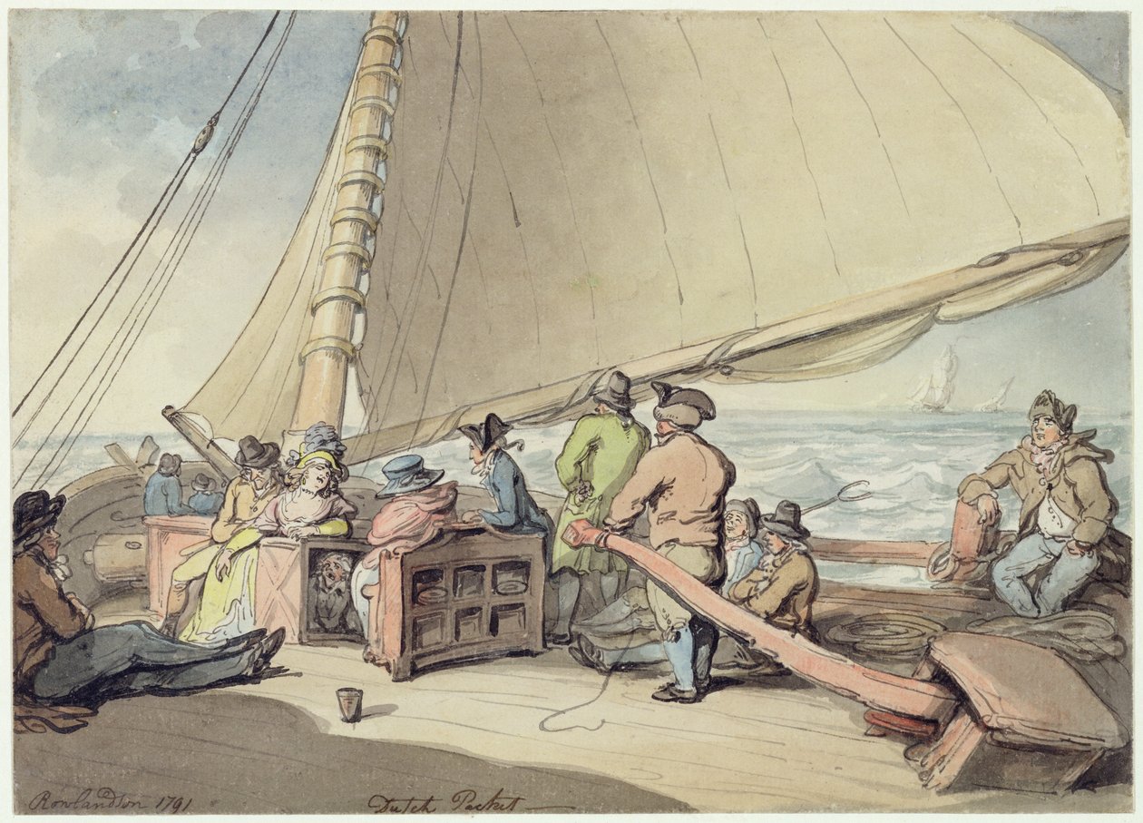 Ein niederländisches Paket in aufkommendem Wind von Thomas Rowlandson
