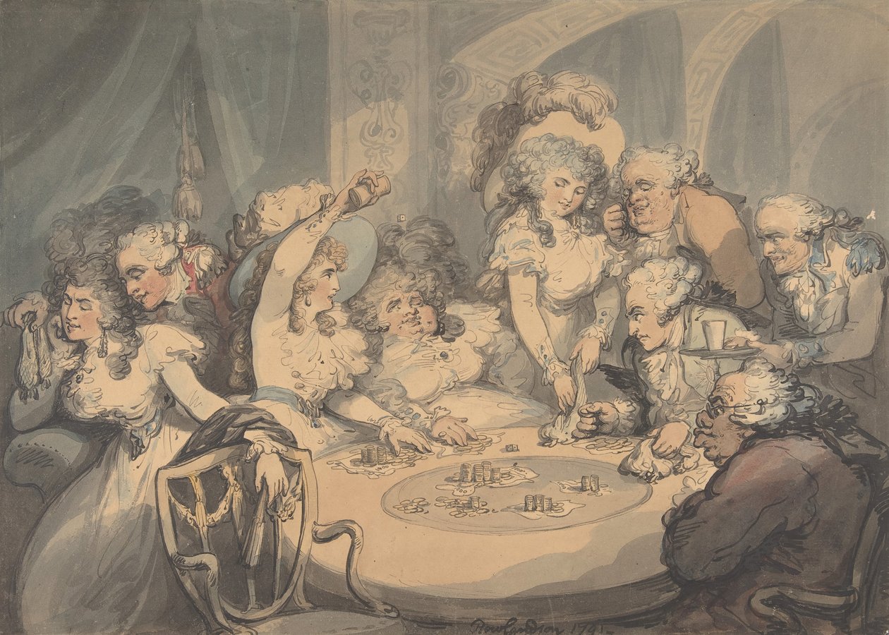 Ein Spieltisch im Devonshire House, 1791 von Thomas Rowlandson