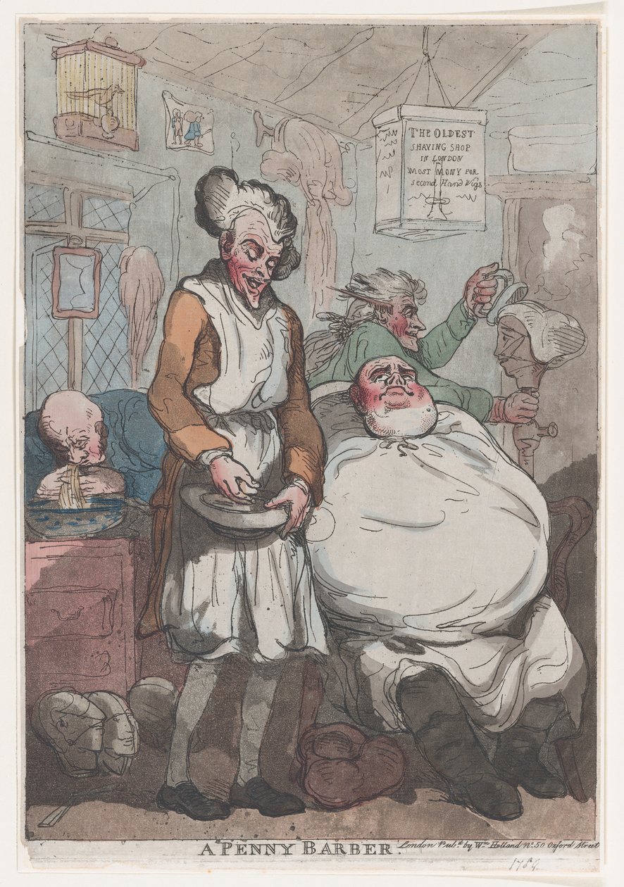 Ein Penny-Friseur, 1789 von Thomas Rowlandson