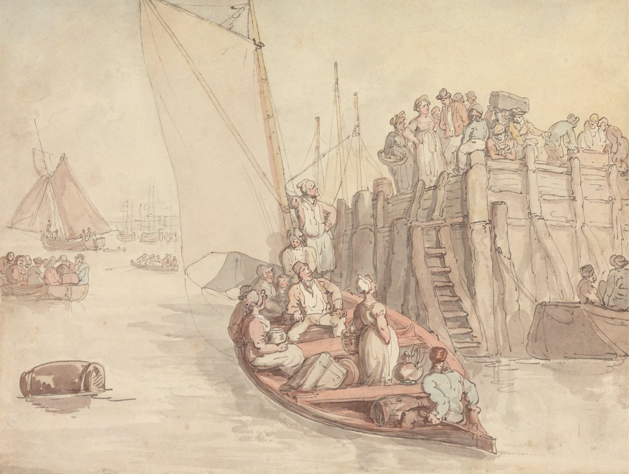 Ein Pier in Amsterdam (Version A) von Thomas Rowlandson