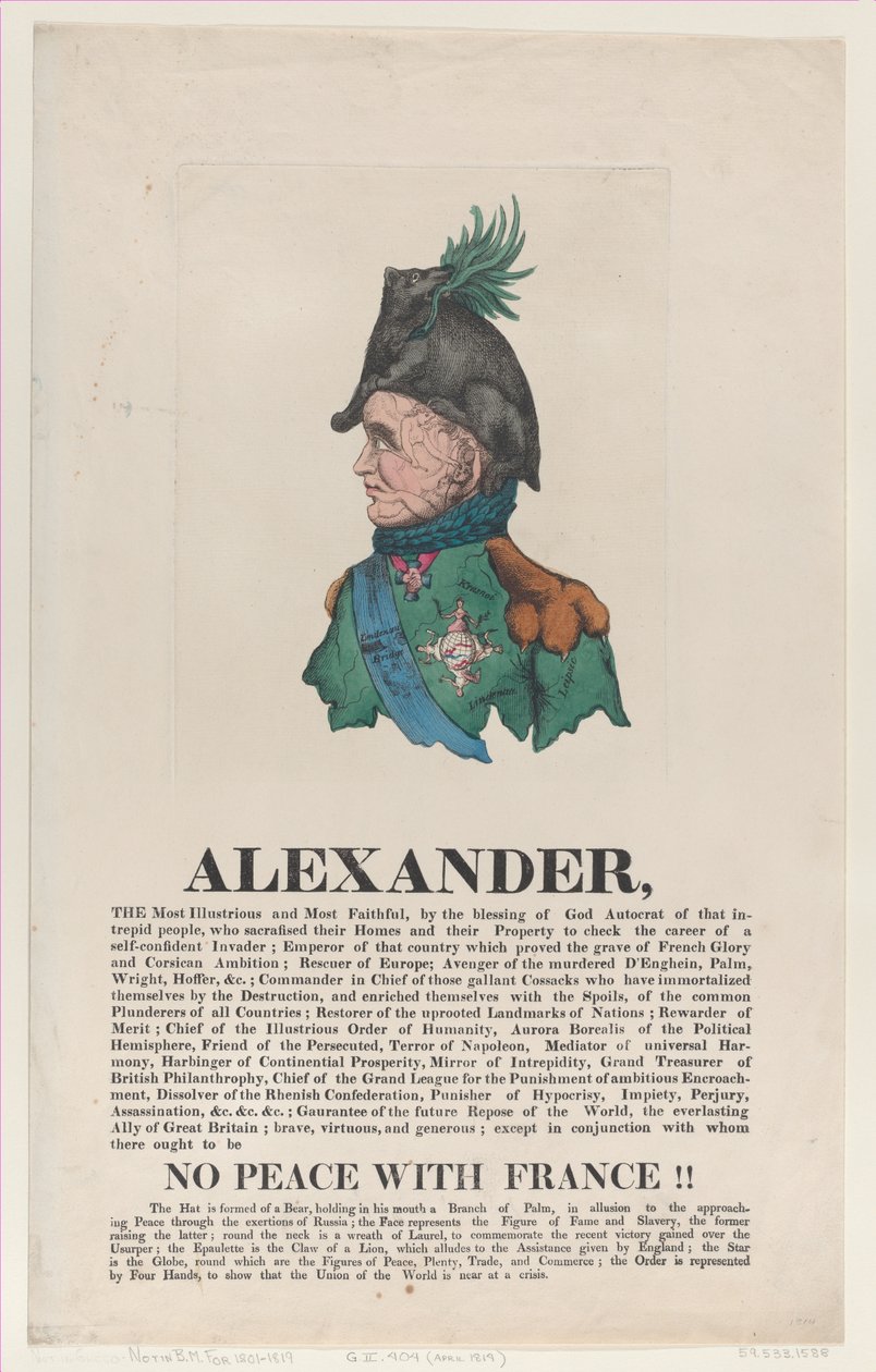 Alexander, April 1814 von Thomas Rowlandson