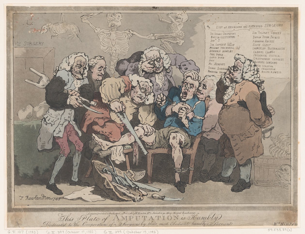 Amputation, 17. Februar 1786 von Thomas Rowlandson