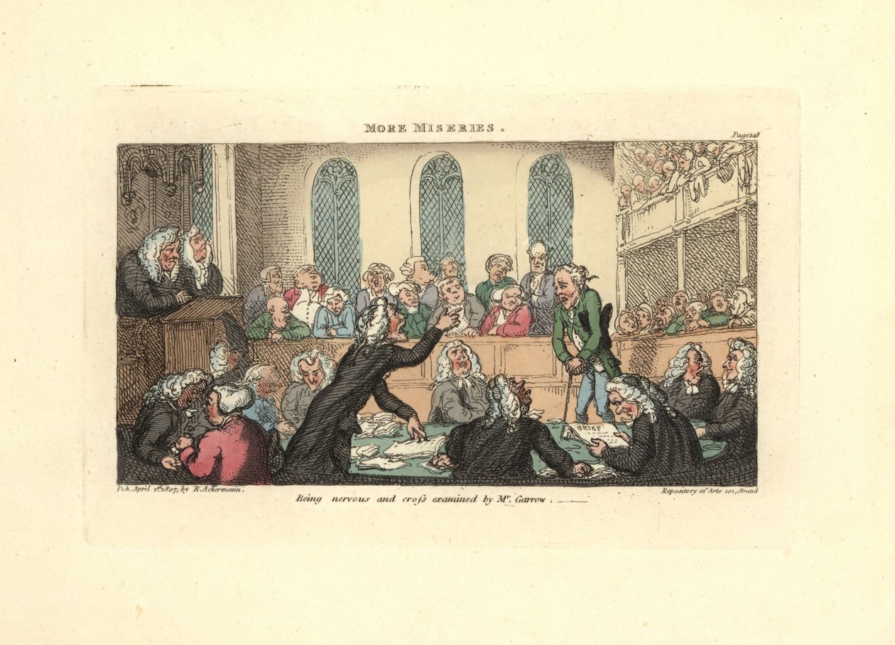 Nervös und von Mr. Garrow verhört von Thomas Rowlandson