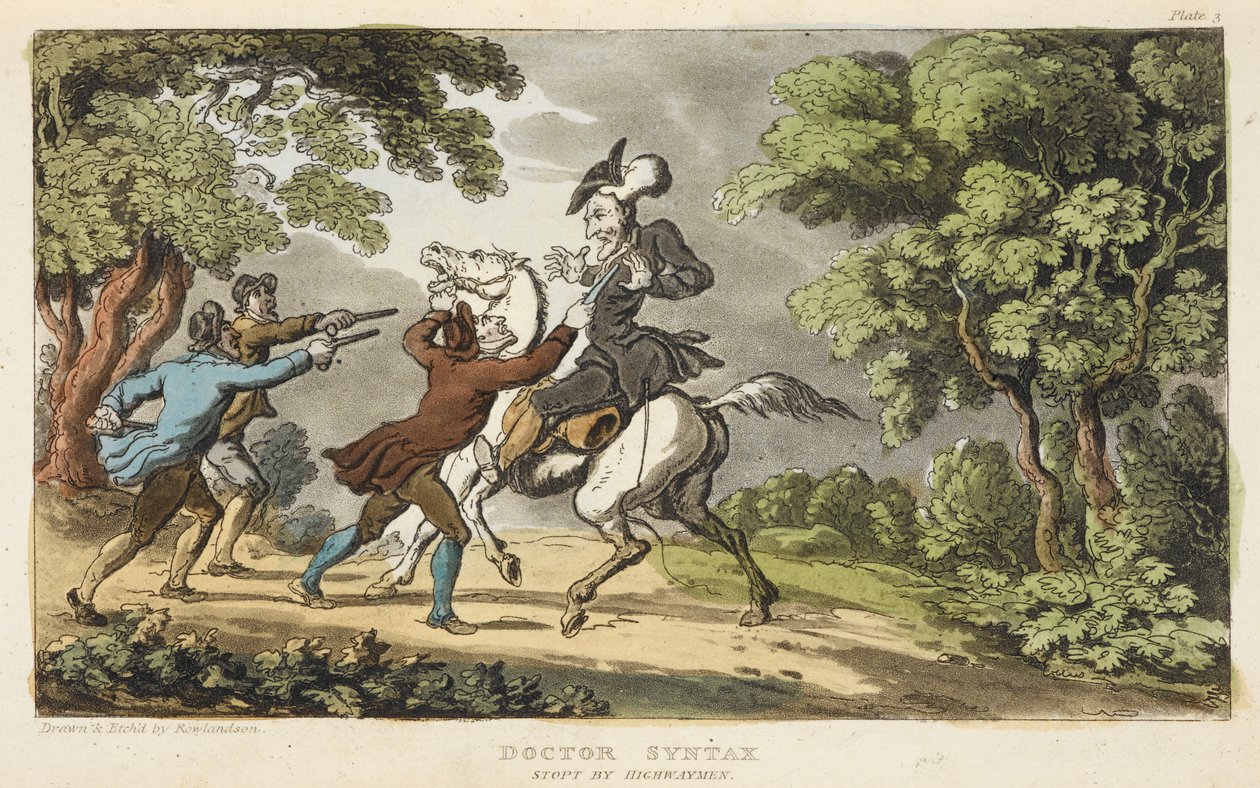 Doktor Syntax und Straßenräuber von Thomas Rowlandson