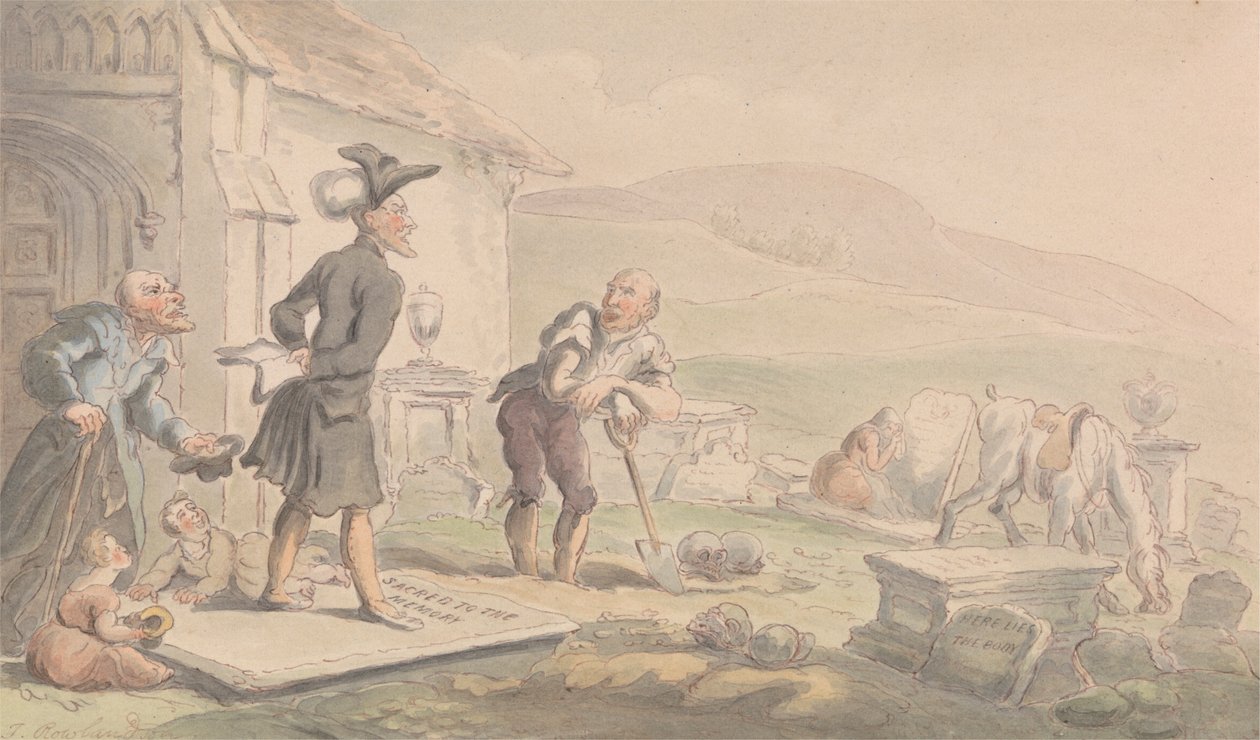Dr. Syntax meditiert über die Grabsteine von Thomas Rowlandson