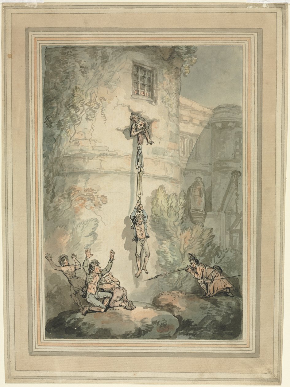 Flucht französischer Gefangener von Thomas Rowlandson