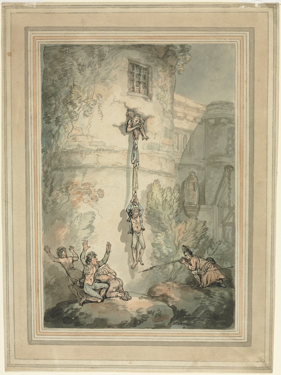Flucht französischer Gefangener von Thomas Rowlandson