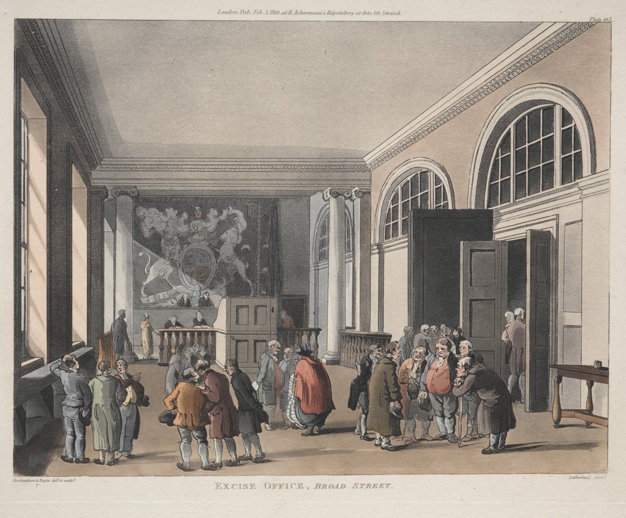 Zollamt, Broad Street von Thomas Rowlandson