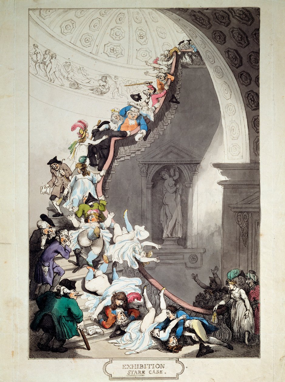Ausstellungstreppe, 1811 von Thomas Rowlandson