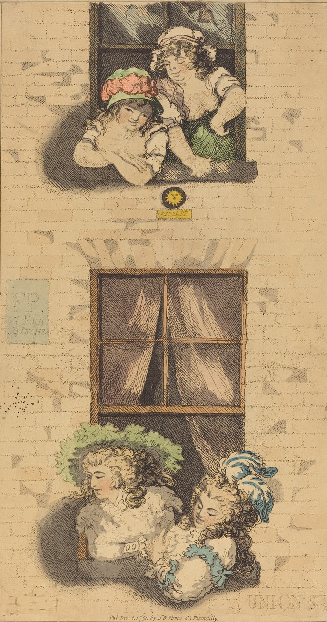 Erstes und zweites Stockwerk, veröffentlicht 1791 von Thomas Rowlandson