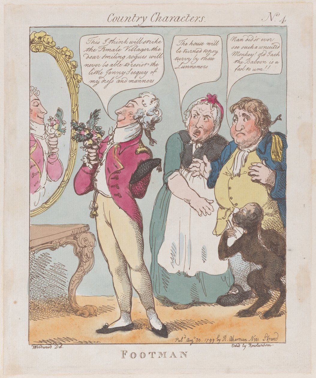 Diener, 30. August 1799 von Thomas Rowlandson