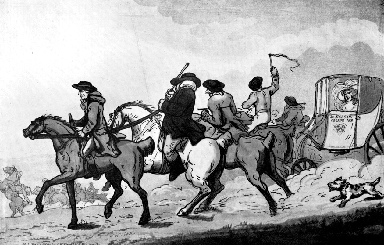 Zum Rennen gehen, spätes 18. Jahrhundert von Thomas Rowlandson