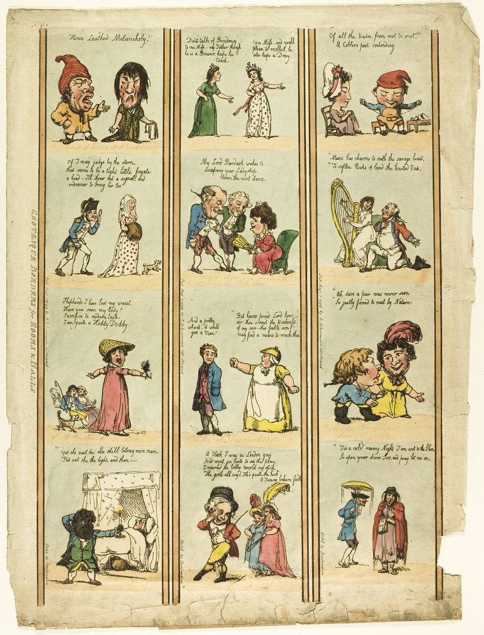 Groteske Bordüren für Hallen & Räume von Thomas Rowlandson