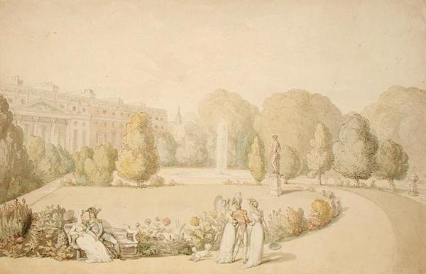 Hampton Court Palace, Die Gartenfront von Thomas Rowlandson