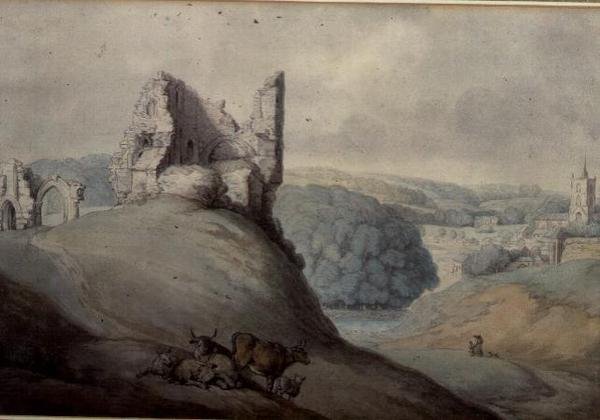 Harborough Castle, Yorkshire von Thomas Rowlandson