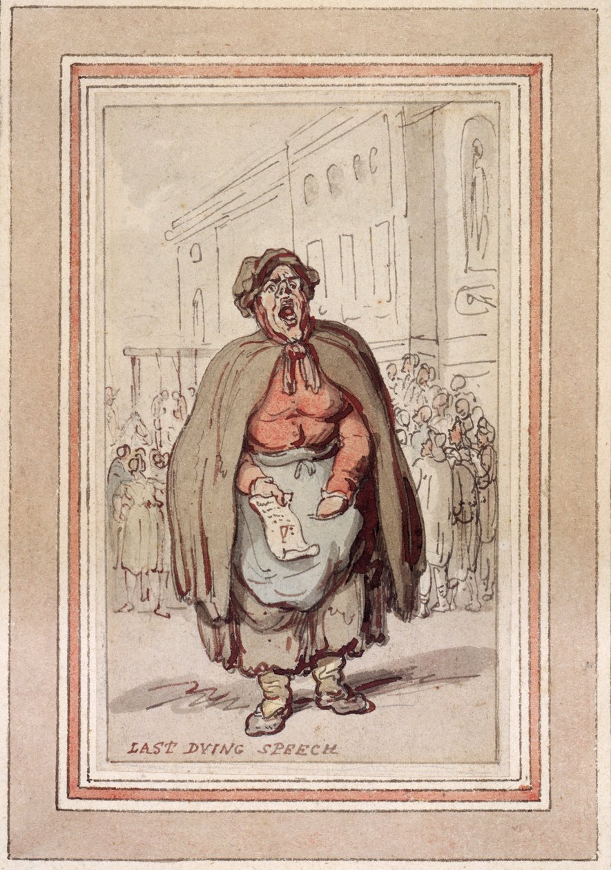 Letzte Sterbensrede, spätes 18. - frühes 19. Jahrhundert von Thomas Rowlandson