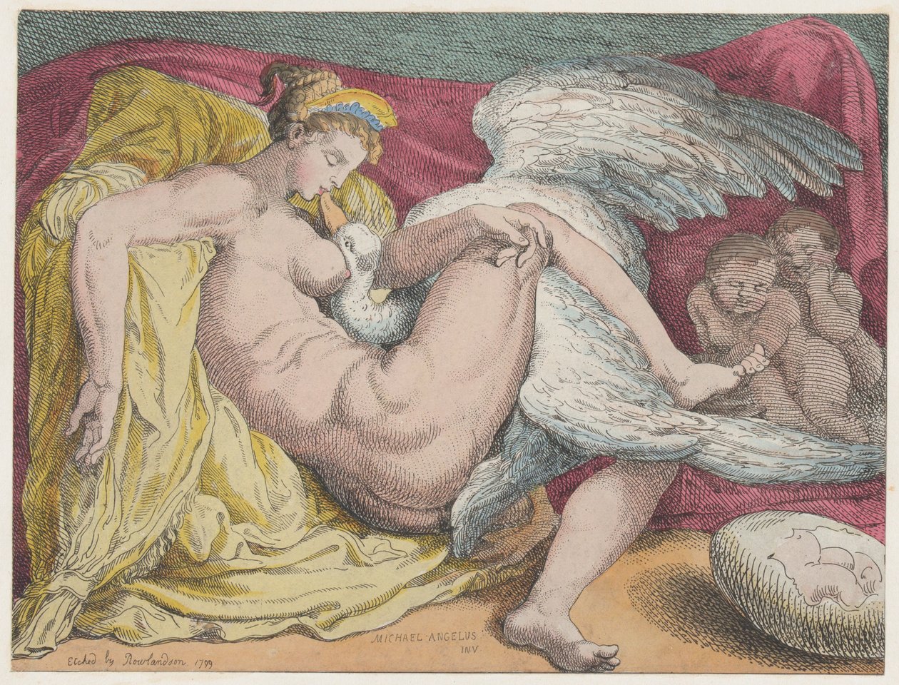 Leda und der Schwan, 1799 von Thomas Rowlandson
