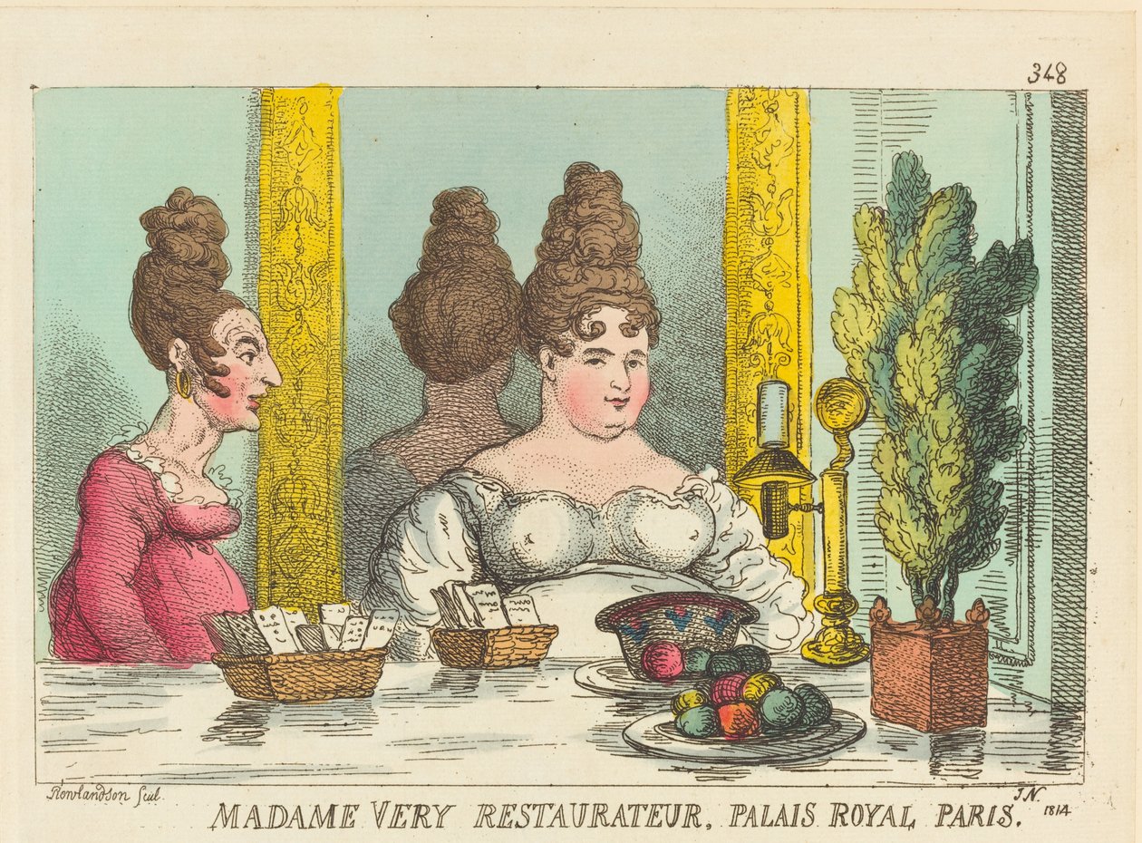 Madame Very Restaurateur, Palais Royal Paris von Thomas Rowlandson