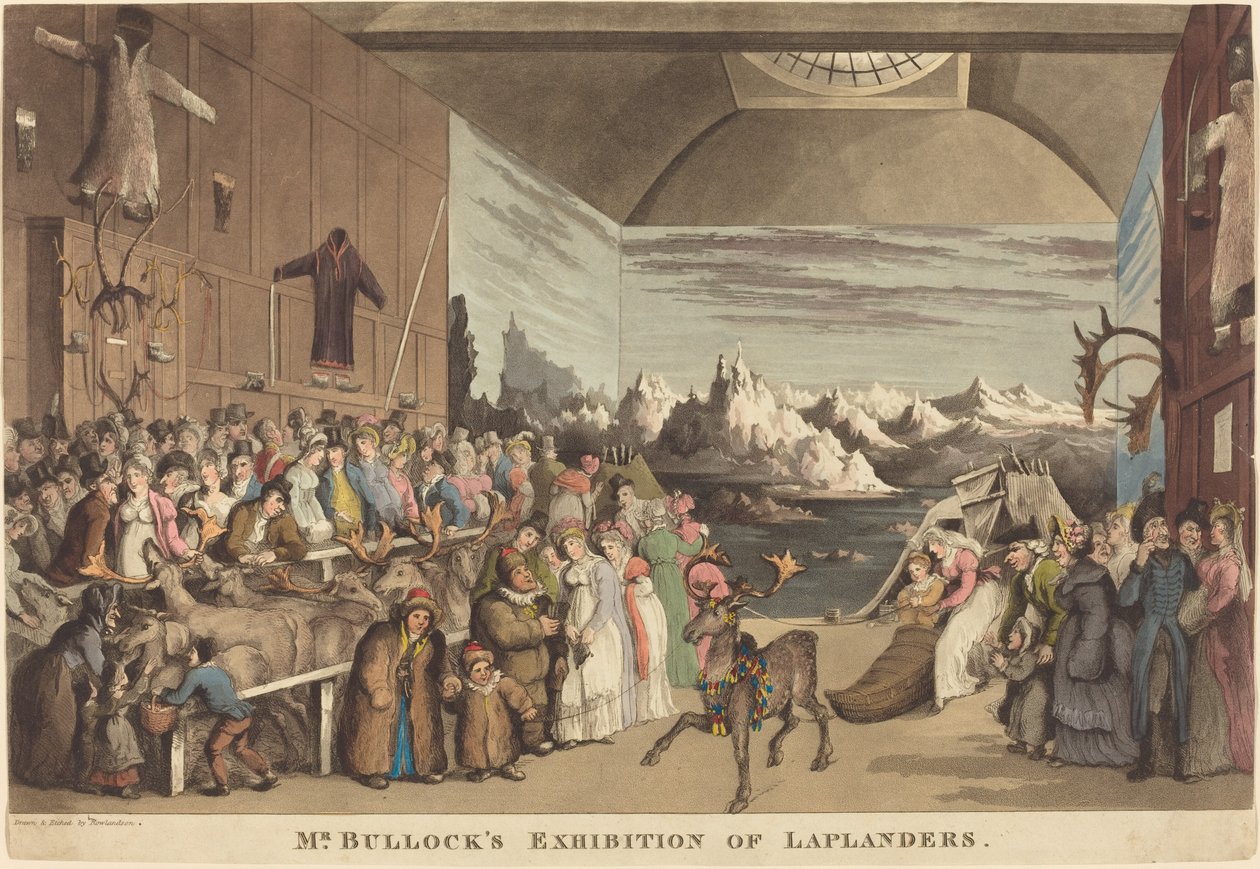 Mr. Bullocks Ausstellung der Lappländer von Thomas Rowlandson