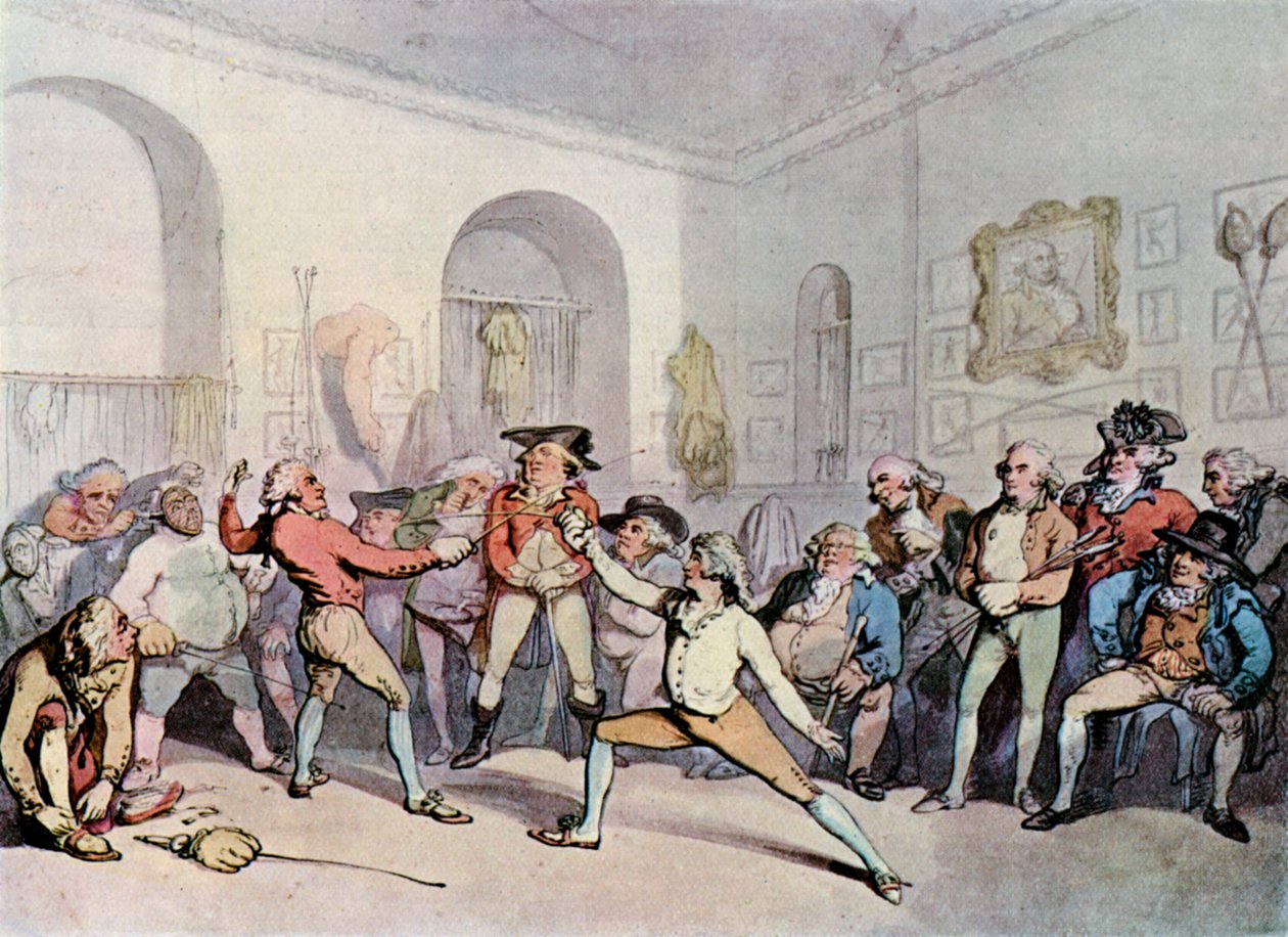 Mr. H. Angelos Fechtakademie, 1791, 1929 von Thomas Rowlandson