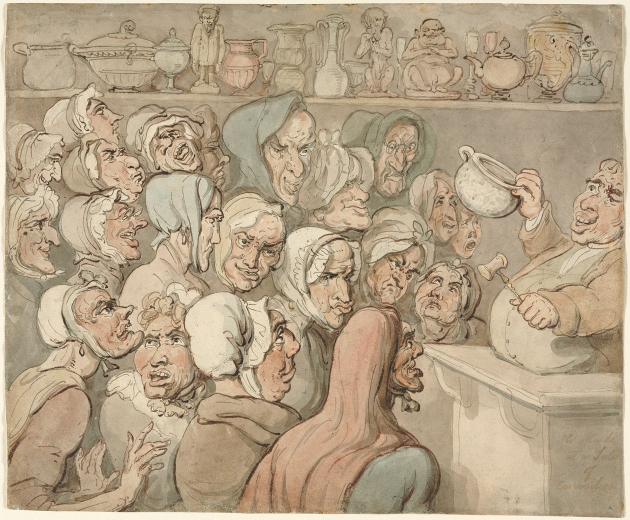 Alte Jungfern bei einem Kuriositätenverkauf von Thomas Rowlandson