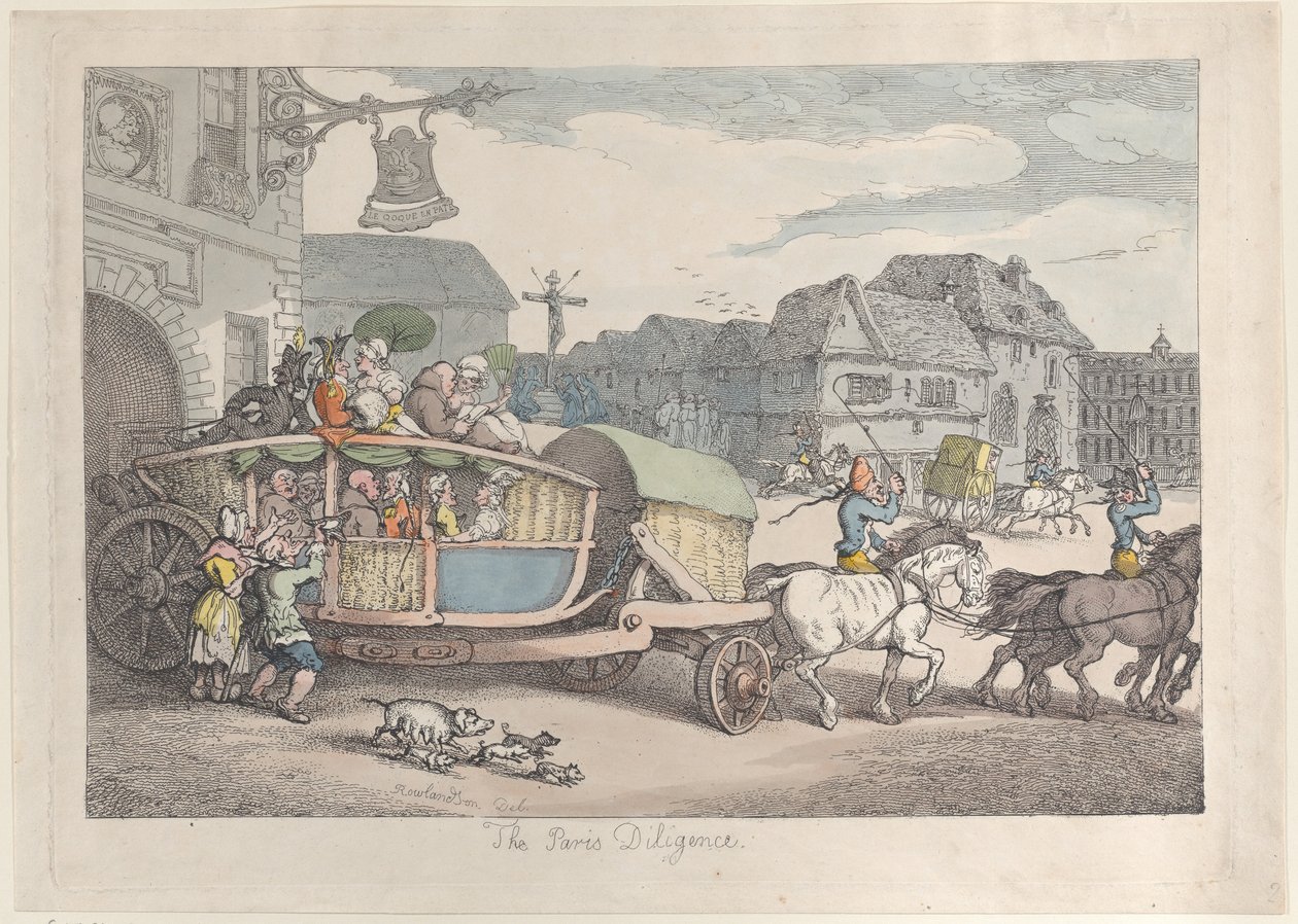 Paris Diligence, ca. 1810 von Thomas Rowlandson