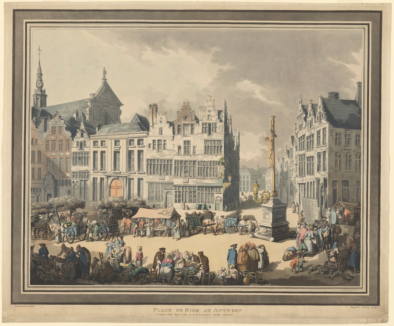 Place de Meir in Antwerpen von Thomas Rowlandson