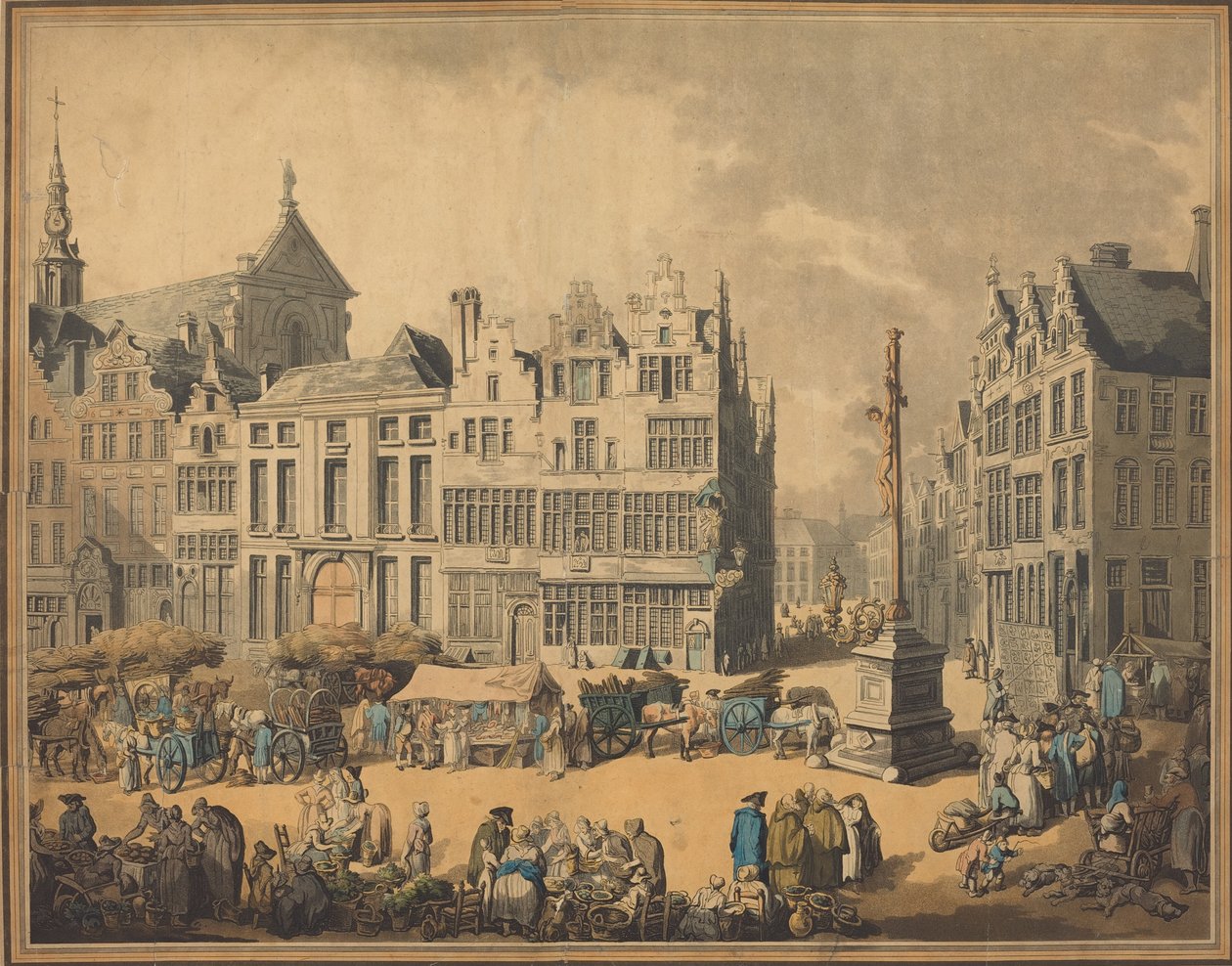 Place de Meir in Antwerpen, 1797 von Thomas Rowlandson