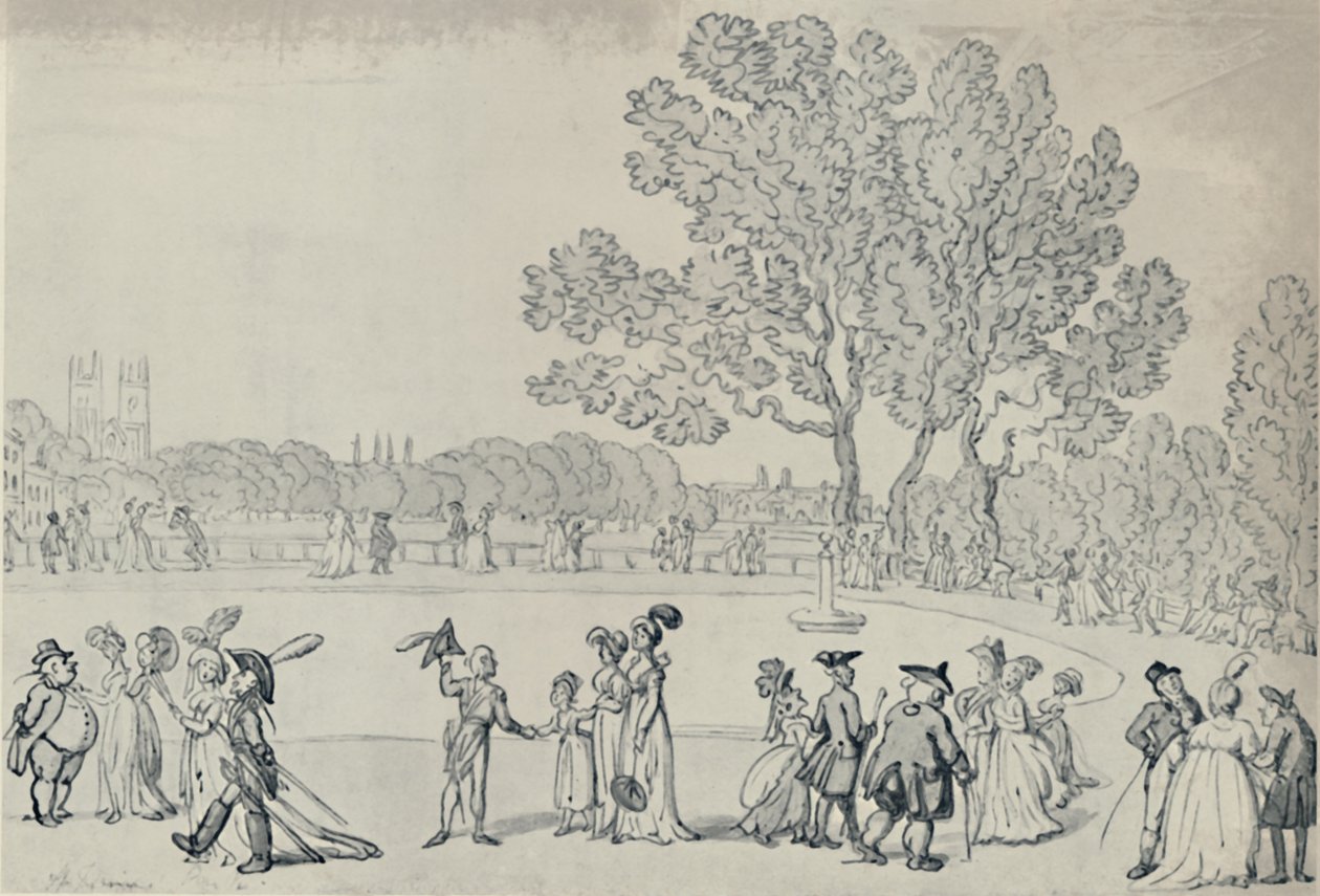 Promenade im Green Park, 1808, 1920 von Thomas Rowlandson