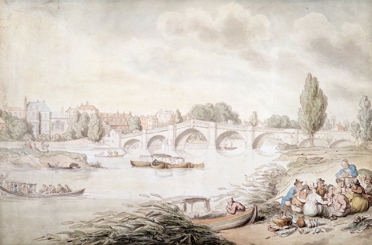 Richmond Bridge, London von Thomas Rowlandson