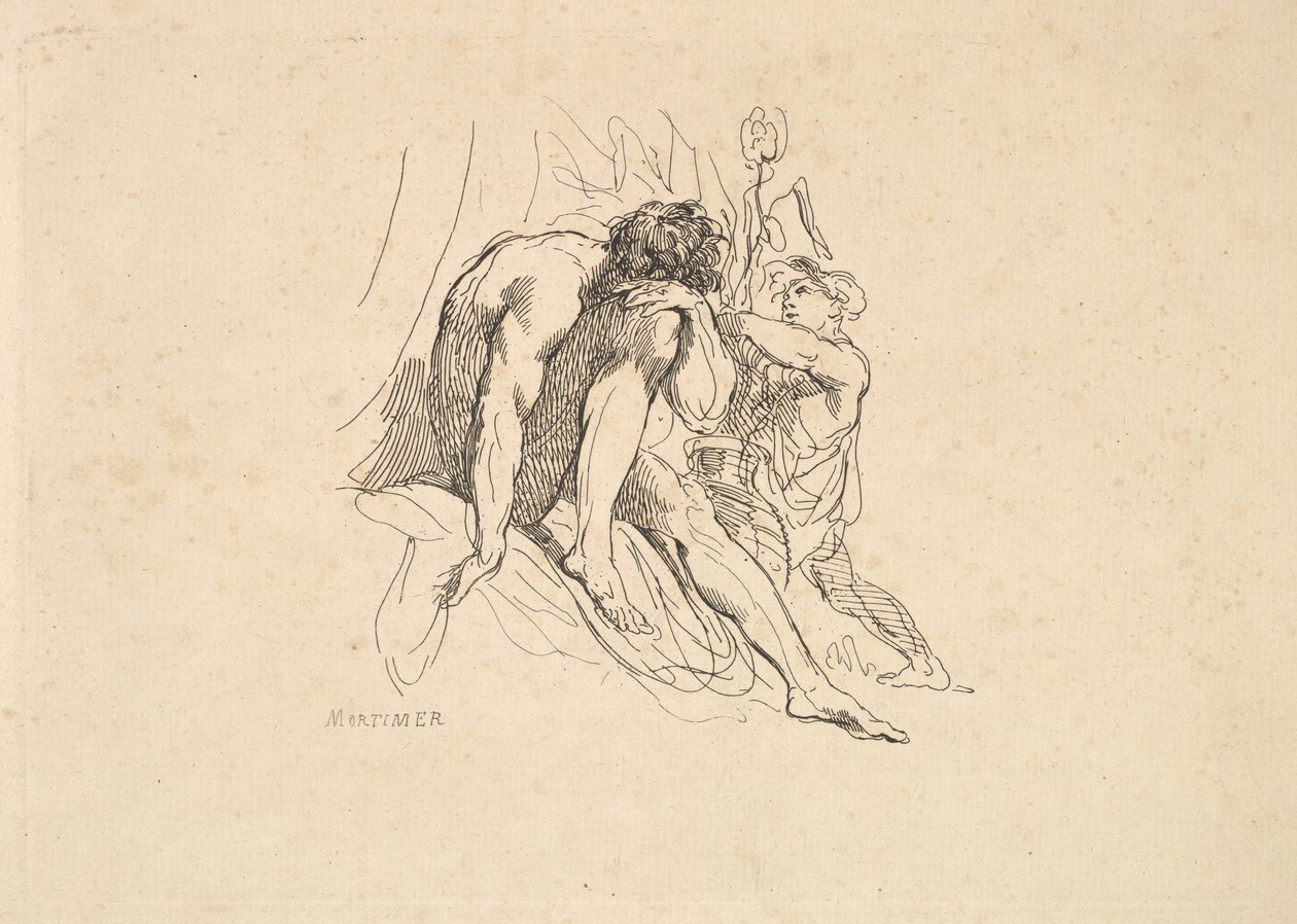 Flussgott mit Kind, 1784-88 von Thomas Rowlandson