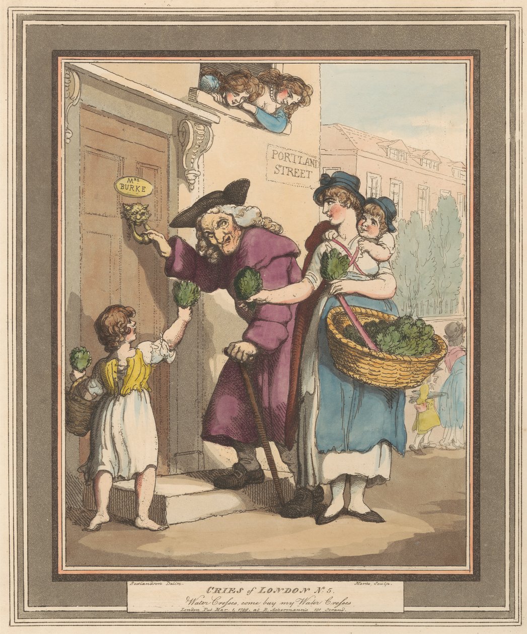 Satz von acht (5): Rufe von London von Thomas Rowlandson