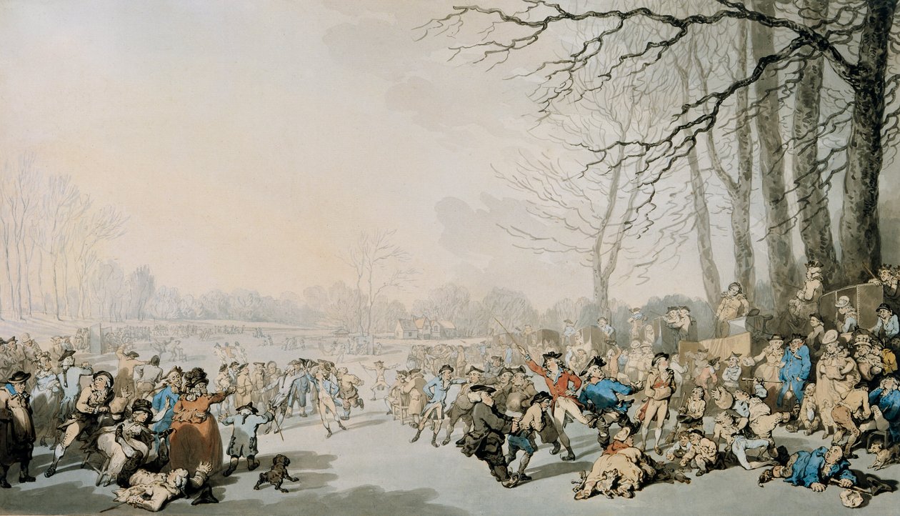 Schlittschuhläufer auf der Serpentine von Thomas Rowlandson